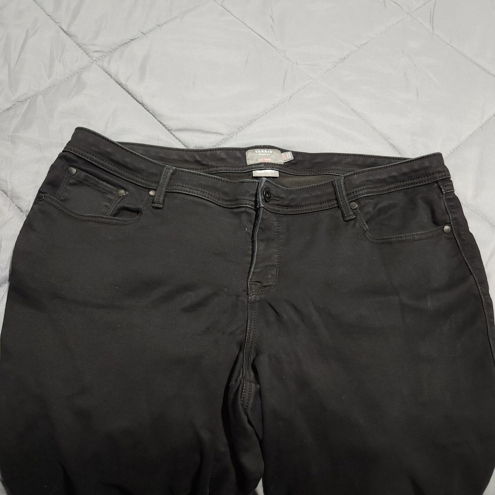 Torrid Jeans Women's Plus 20XS Luxe Skinny Black Sateen Stretch Pants Denim
